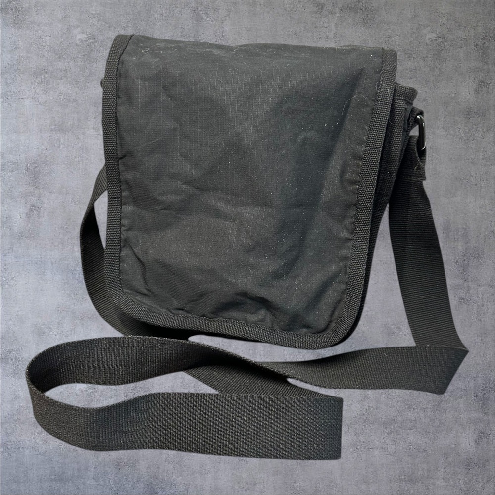 Gap Small Cotton Messenger‎ Bag Black Ripstop Utility Crossbody Flap Bag